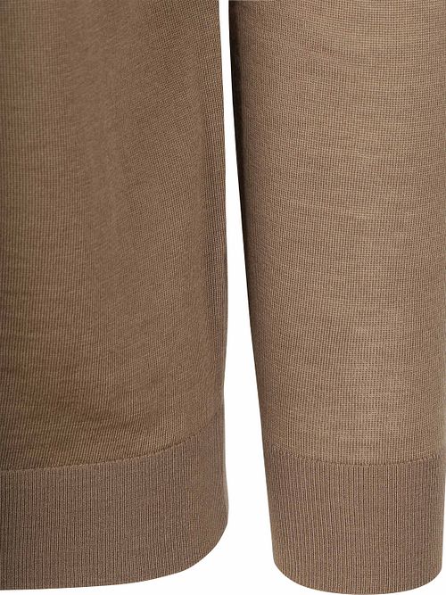 Suitable Crew Zip Jersey Lana Merino Taupe Product / Detail