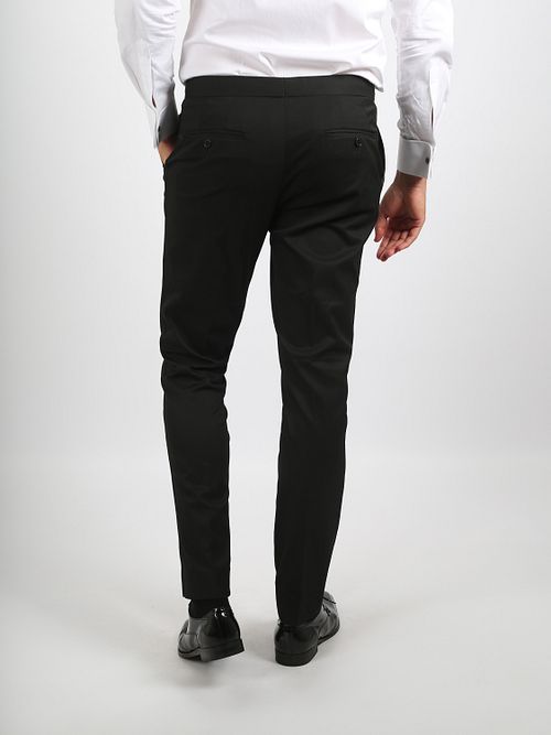 Pantalón de traje de lana mezclada negro Model / Achterkant
