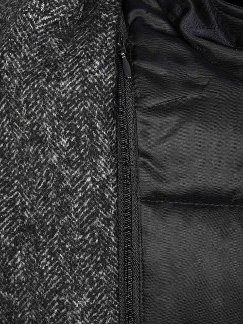 Suitable Coat Lana Herringbone Blu navy