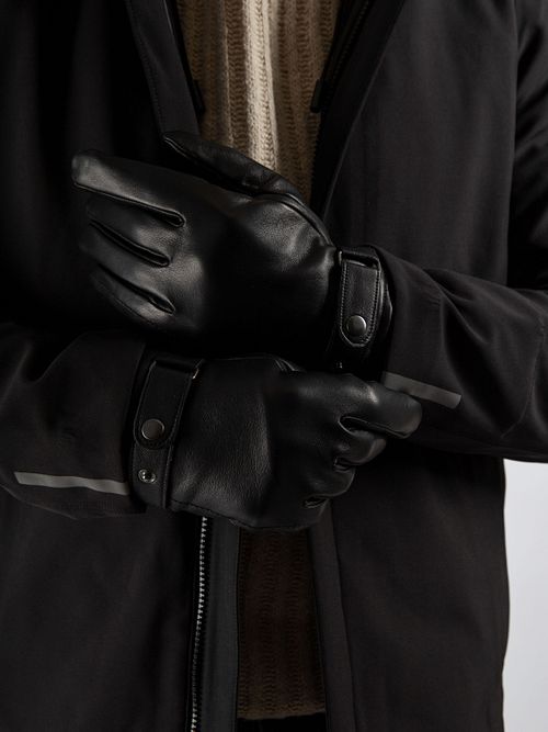 Suitable Gloves Nappa Leather Black Model / Voorkant with Stefan