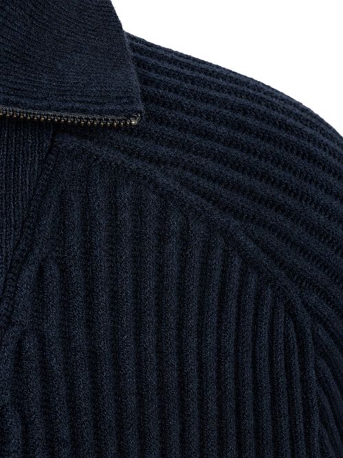 Suitable Half Zip Pull Sailor Wool Blend Marine