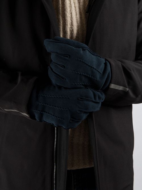 Suitable Suede Handschoen Navy Model / Voorkant met Stefan