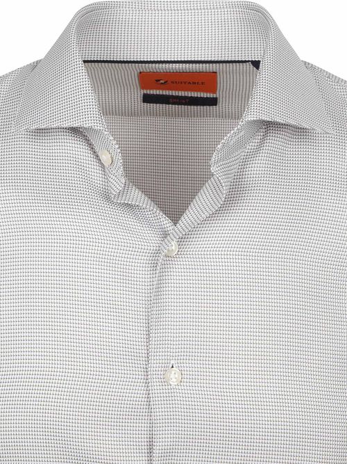 Suitable Hemd Extra Lange Mouwen Print Taupe Product / Detail