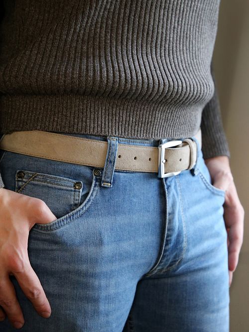 Suitable Wildleder Gürtel Taupe 111 Model / Voorkant