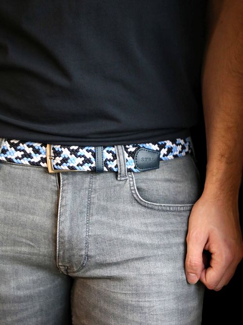 Suitable Geflochtener Gürtel Navy Blau Model / Voorkant