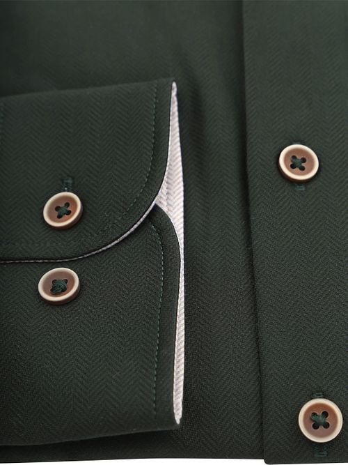 Suitable Herringbone Hemd Dunkelgrün Product / Detail