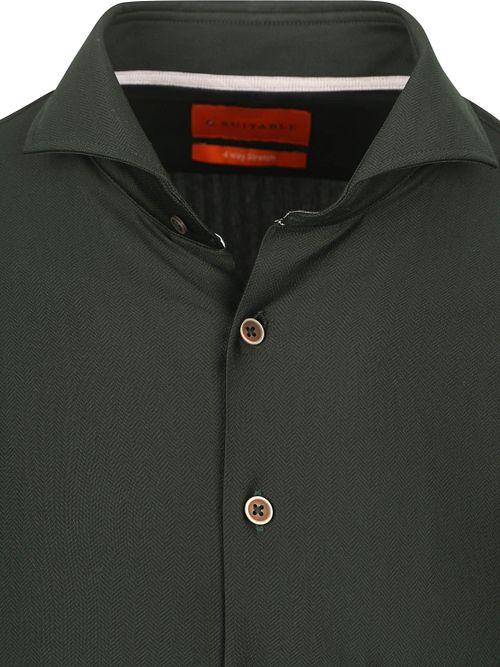 Suitable Herringbone Hemd Dunkelgrün Product / Detail