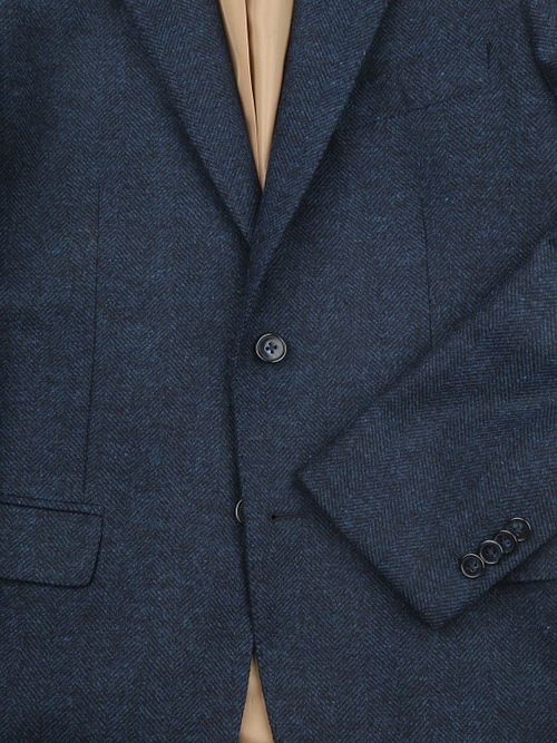 Suitable Herringbone Marynarka Navy Product / Detail