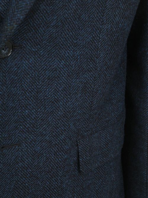 Suitable Herringbone Marynarka Navy Product / Detail
