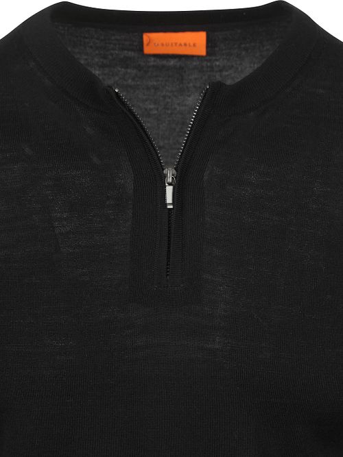 Suitable Crew Zip Jersey Merino Black Product / Detail