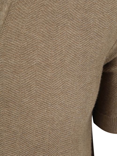 Suitable Knitted Polo Shirt Riva Harring Taupe Product / Detail