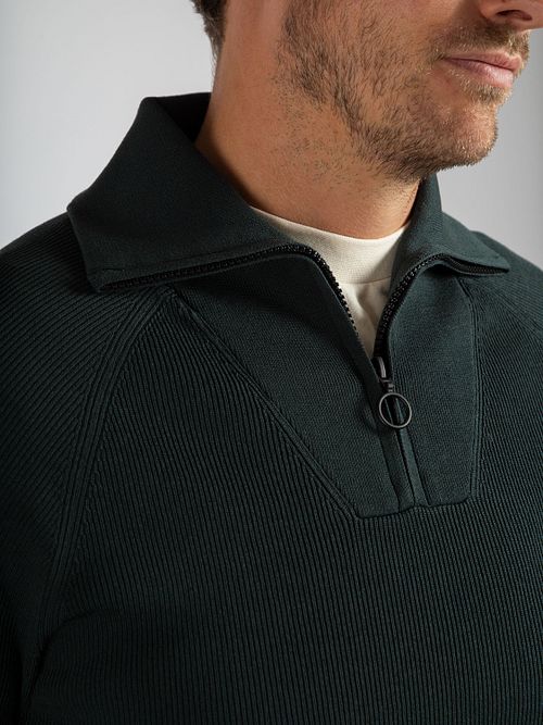 Suitable Maglia half zip Tias in knit Cooldry verde muschio Model / Detail