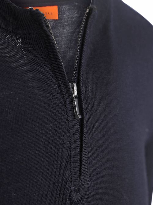 Suitable Crew Zip Merino blu navy Product / Detail