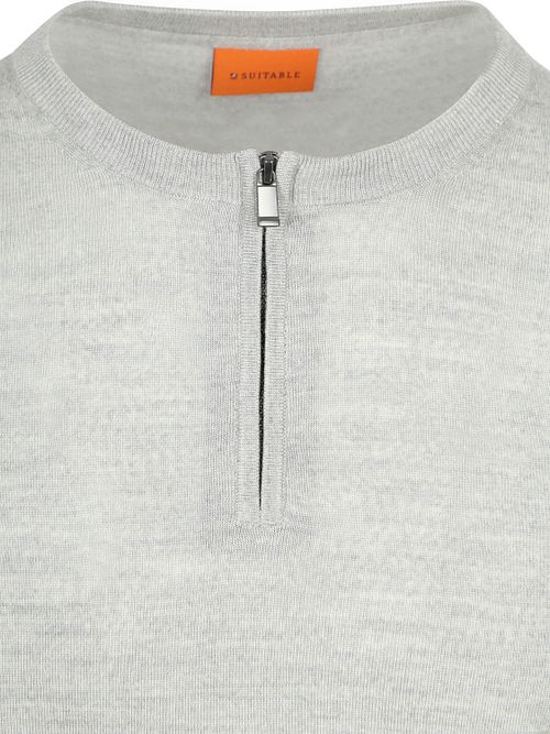 Suitable Crew Zip Merino Maglione Grey Product / Detail