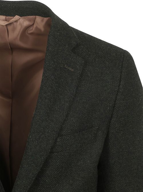 Suitable Herringbone Marynarka Donkergroen Product / Detail