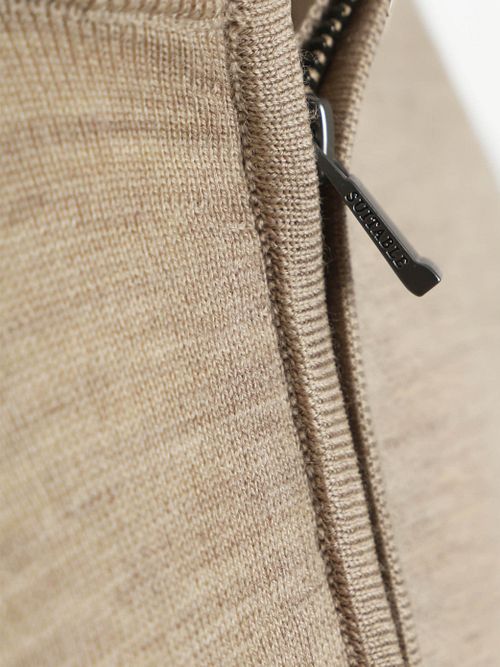 Suitable Merino Half Zip Sweater Sand Product / Detail