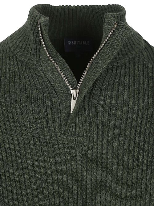 Suitable Mou sweter Half Zip w kolorze ciemnozielonym Product / Detail