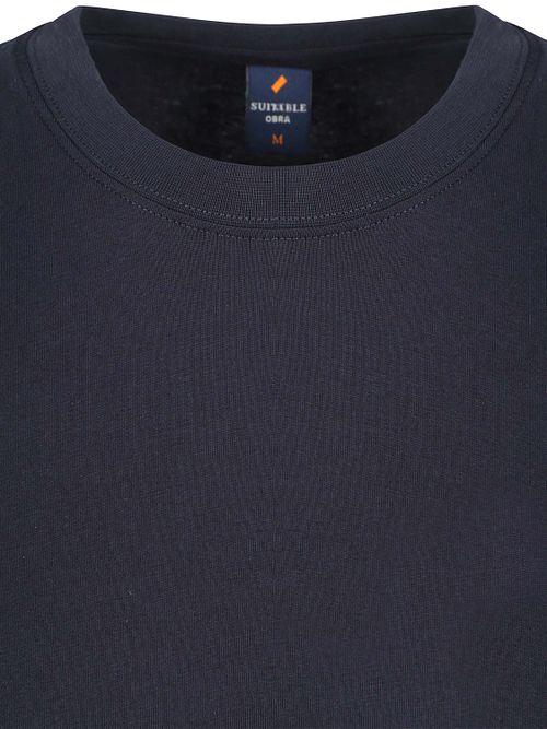 Suitable Obra T-shirt Høj Rundhals Marineblå 2-pak Product / Detail
