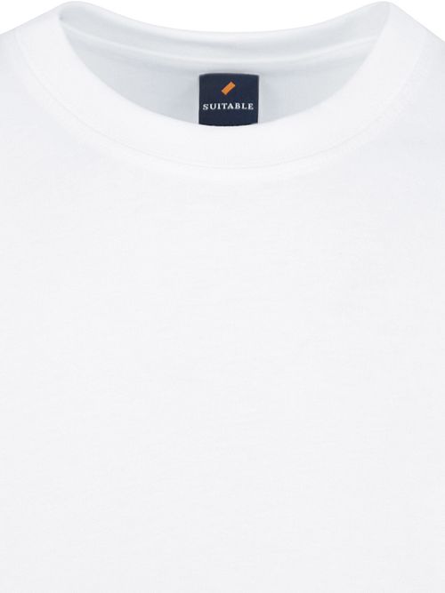 Suitable Obra T-Shirt z wysokim, okrągłym dekoltem, białe 2-pack Product / Detail
