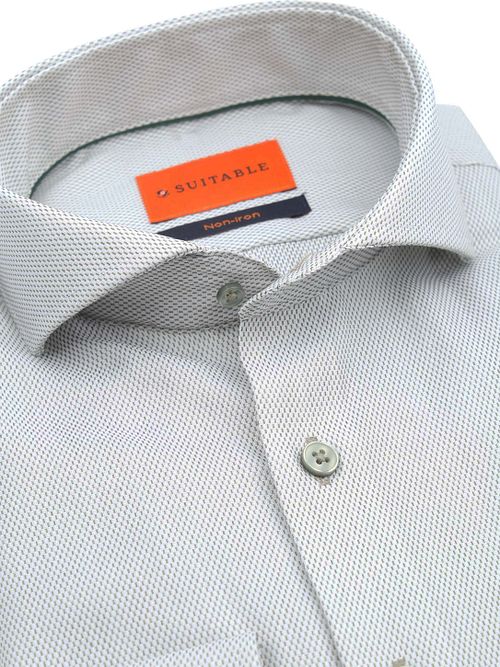 Suitable Overhemd Jacquard Luxe Groen Product / Detail