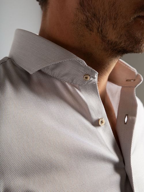 Suitable Overhemd Jacquard Luxe Rood Model / Detail