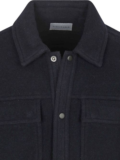 Suitable Overshirt in misto lana blu navy Product / Detail