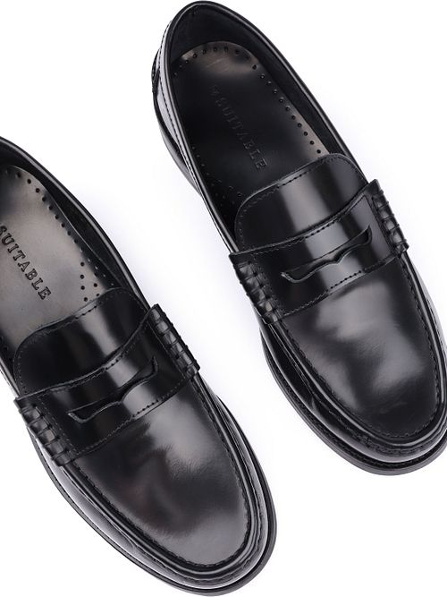 Suitable Penny Loafers Leather Black