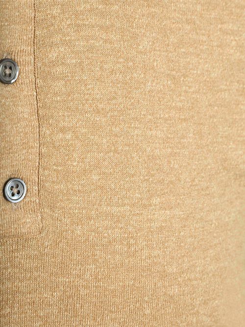 Suitable Knitted Polo Cotton Linen Beige Product / Detail