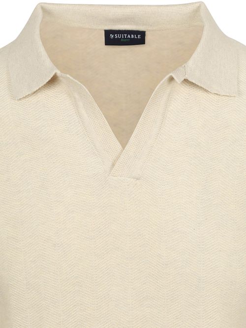 Suitable Knitted Polo Riva Harring Ecru Product / Detail