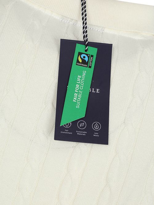 Suitable Respect Polo Knit Cable Ecru Product / Detail