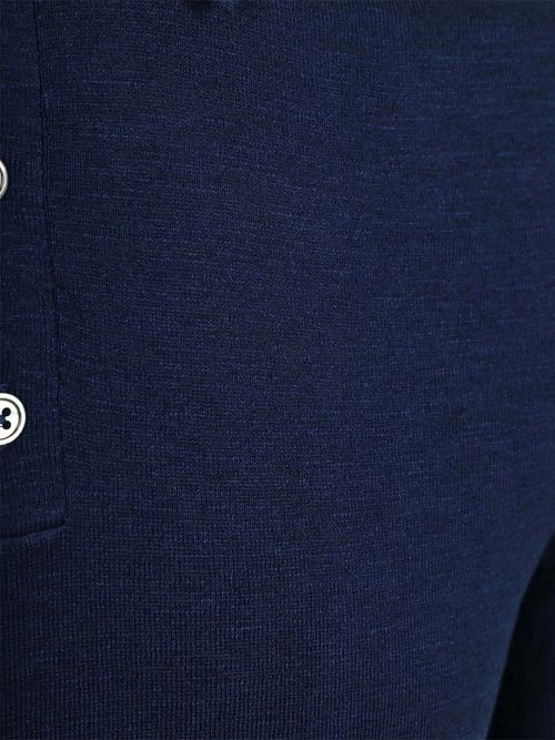 Suitable Knitted Polo Shirt Cotton Linen Navy Product / Detail