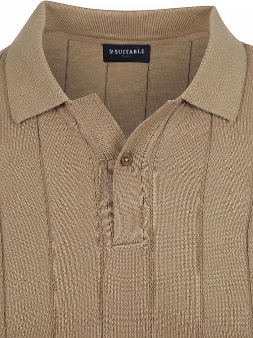 Suitable Respect Polo Shirt Drop Needle Taupe Product / Detail