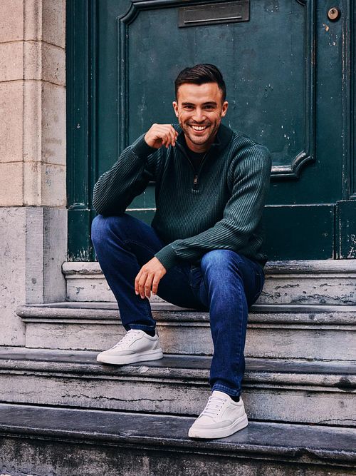 Suitable Bico Pull Demi-Zip Vert Foncé