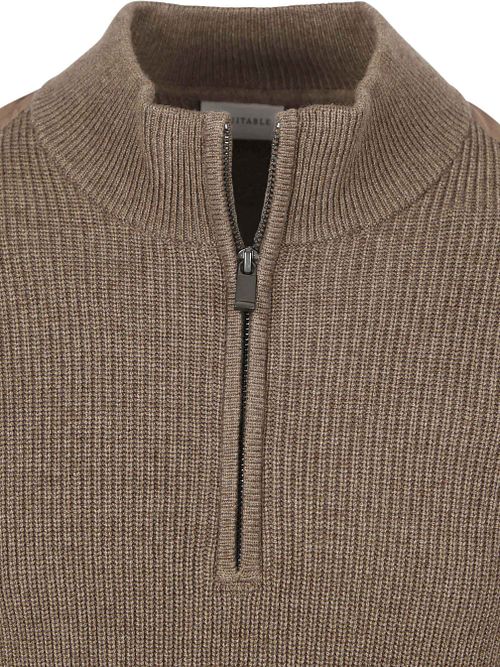Suitable Pull Demi-Zip Patch Taupe Product / Detail