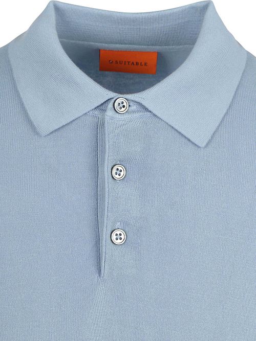 Suitable Compact Cotton Polo Steel Blauw Product / Detail