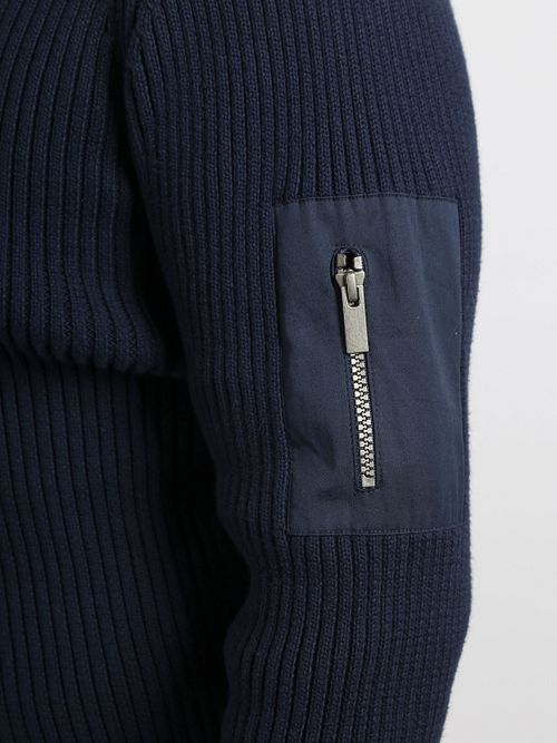 Suitable Mou Pull Bleu Foncé Model / Detail