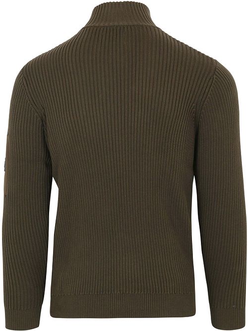 Suitable Pull Demi-Zip Noord Vert Foncé Product / Achterkant