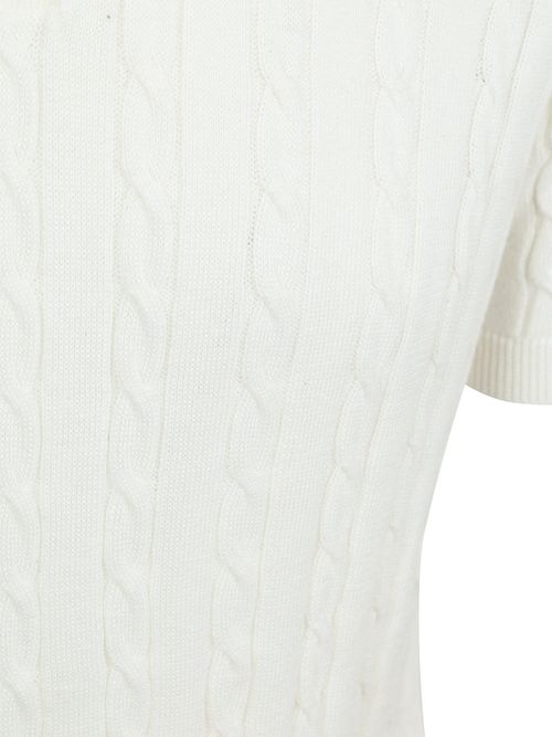 Suitable Respect Knit Cable Polo Ecru Product / Detail
