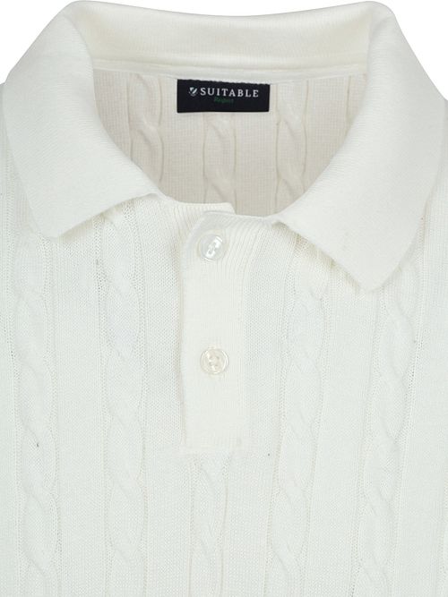 Suitable Respekt Polo Knit Cable Ecru Product / Detail