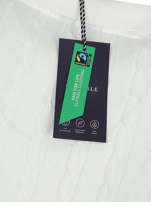 Suitable Respekt Polo Knit Cable Ecru Product / Detail