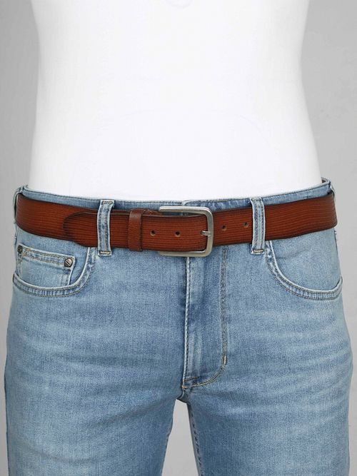 Suitable Riem Structuur Leer Bruin Model / Voorkant