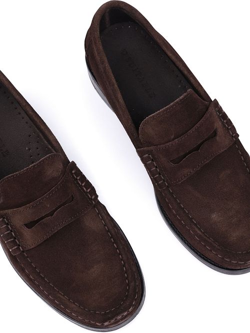 Suitable Penny Loafers Suede Braun