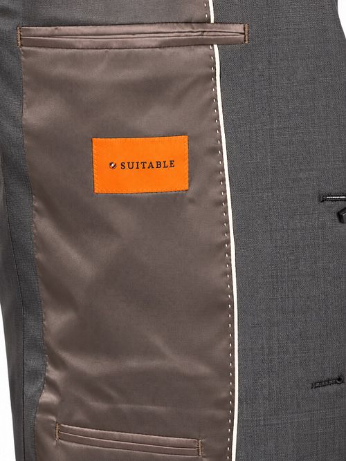 Suitable Sharkskin Suit Wool Taupe