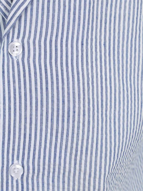 Suitable Short Sleeve Shirt Stripe Seersucker Light Blue Product / Detail