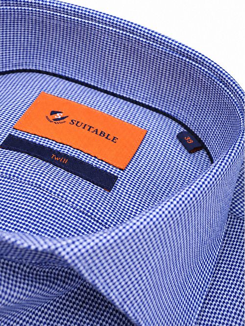 Suitable Skjorta Twill Royal Blå