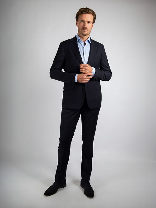 Suitable Skjorte Jacquard Luxe Blå Model / Voorkant