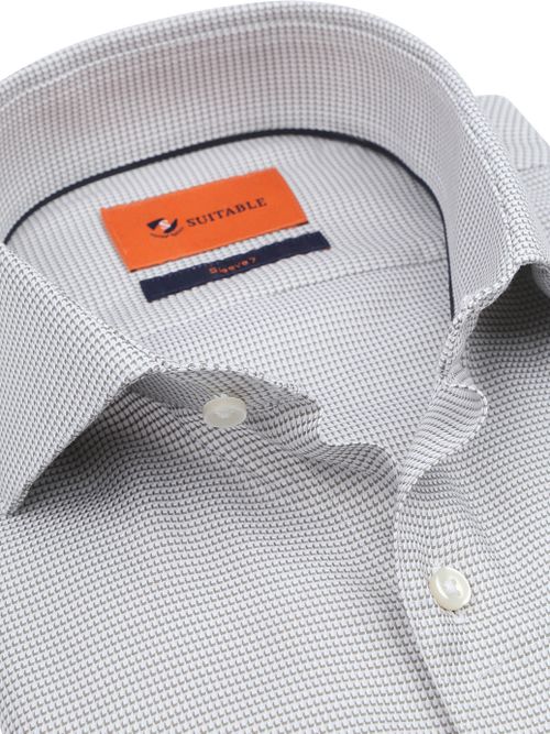 Suitable Skjorte Ekstra Lange Ærmer Mønster Taupe Product / Detail