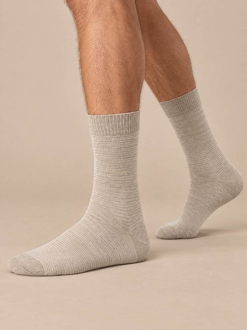 Suitable Sokken 3-Pack Print Ecru Model / Voorkant