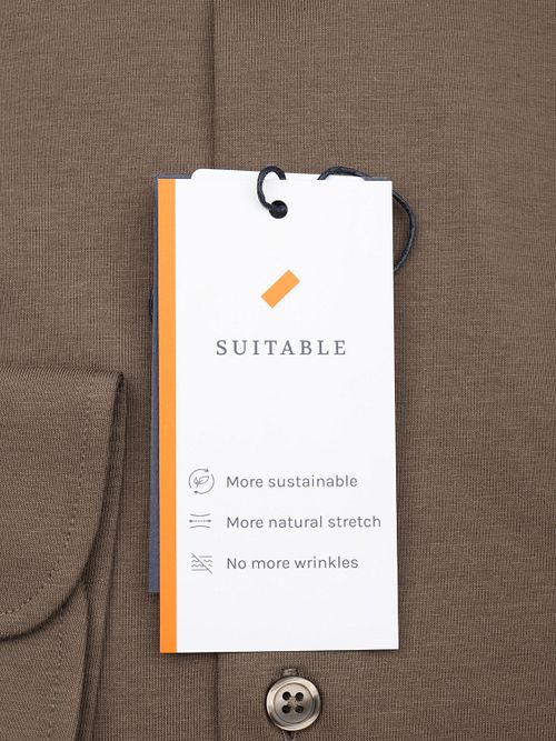 Suitable Sorona Overhemd Dark Taupe