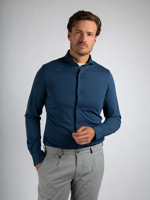 Suitable Sorona Overhemd Denim Blauw Model / Voorkant